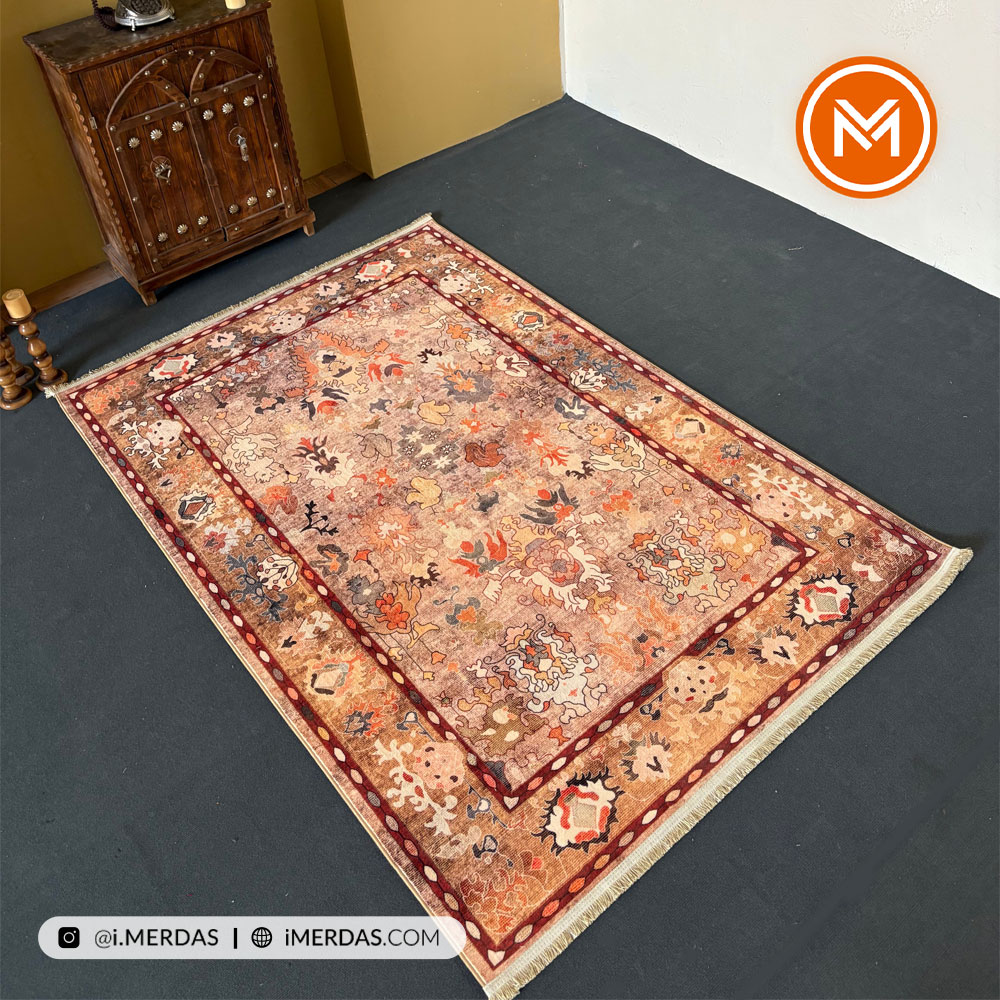 فرش کهنه نما کد 20860 زمینه تمام رنگ